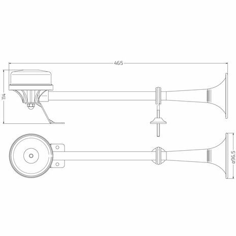 12v Scheepshoorn lage toon 